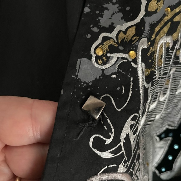 Lanzino Men’s Black Longsleeve Legend Western Cross Shirt XXL - Picture 6 of 6